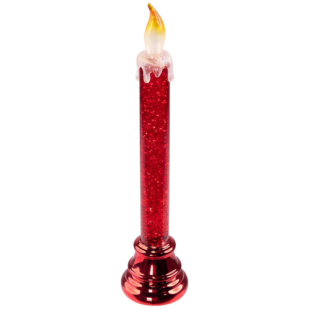 Glittered LED Flameless Christmas Candle - 9.25